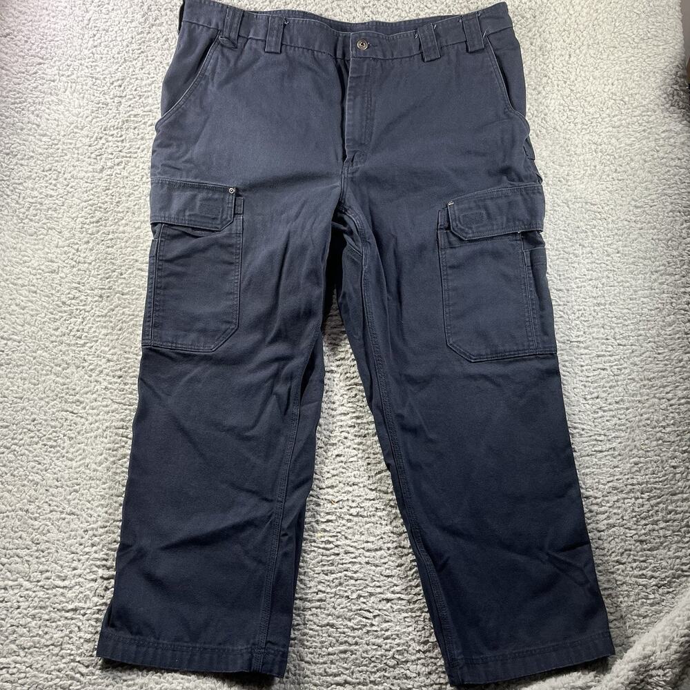 Duluth Trading Co Fire Hose Cargo Pants Mens 46x30 Navy Blue Workwear Utility